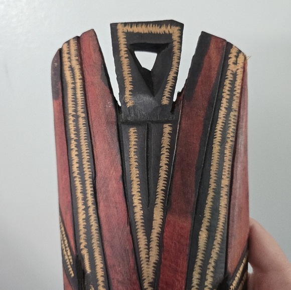 VTG African Tribal Wooden Kenya Mask Hand Carved and Painted * Chip - Picture 3 of 12